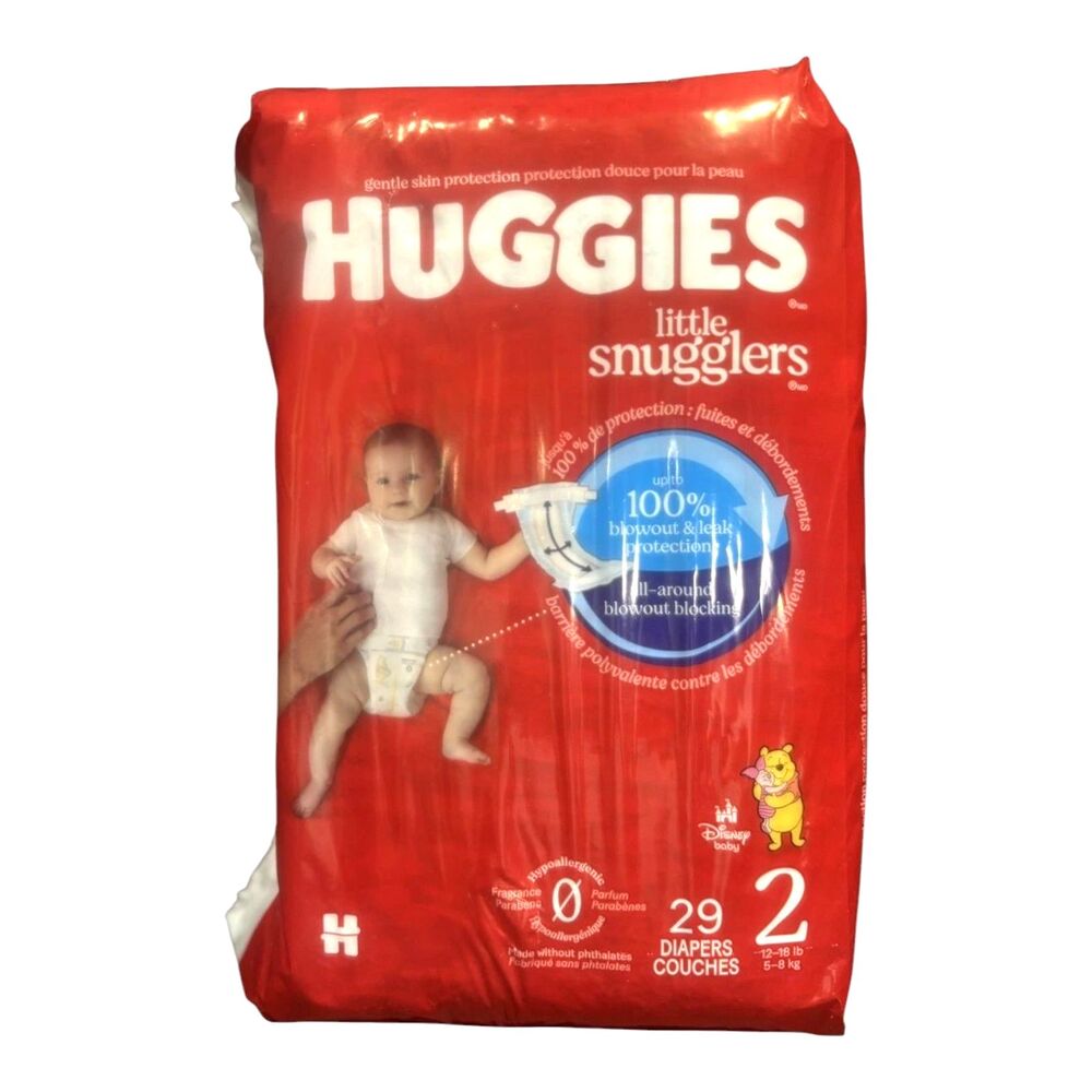 4X Huggies Little Snugglers Size 2 Up To 10 Pounds Disposable 29 Count Bag New